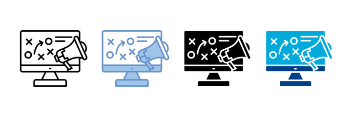 Digital Marketing Icon set multiple style collection