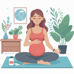 pregnant woman doing yoga