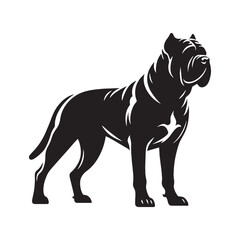 Featuring an authentic Cane Corso canine digital black visual, accurately representing the breed - Cane Corso silhouette - Cane Corso Vector - Silhouette of Cane Corso - dog vector

