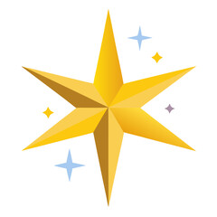 Obraz premium Twinkle Star icon of fire, thunder, and stars in pastel hand-drawn vector format.