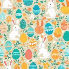 Easter 2D Flat Style Illustration in Blueprint Medium