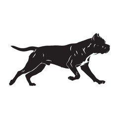 An athletic Cane Corso digital black silhouette, reflecting its confident nature - Cane Corso silhouette - Cane Corso Vector - Silhouette of Cane Corso - dog silhouette

