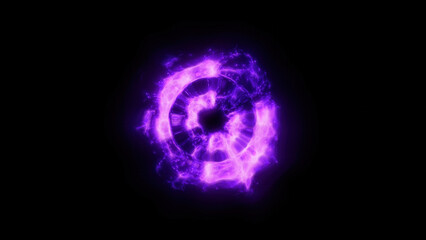 Purple Magic Shockwave – 3D Energy Ring on Black Background