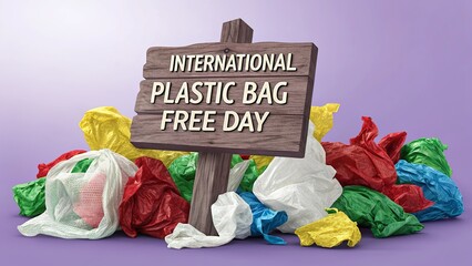 Awareness image shows contrast between wooden board and synthetic waste.