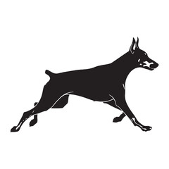 Presenting a standard Doberman Pinscher digital black vector, easy to use and adapt - Doberman Pinscher silhouette - Doberman Pinscher Vector - Silhouette of Doberman Pinscher - dog vector

