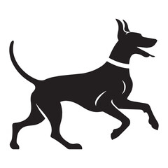 Presenting a classic Doberman Pinscher digital black profile, with clean, sharp edges - Doberman Pinscher silhouette - Doberman Pinscher Vector - Silhouette of Doberman Pinscher - dog vector


