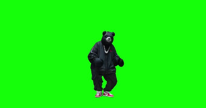 black bear rapper loop animation gif