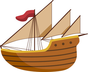 Retro Vintage Ship Transportation Vector Illustration