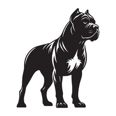 Obraz premium Presenting a classic Dogo Argentino digital black profile, with clean, sharp edges - Dogo Argentino silhouette - Dogo Argentino Vector - Silhouette of Dogo Argentino - dog vector