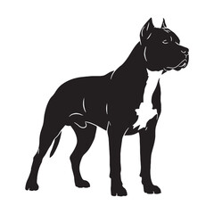 A powerful Dogo Argentino digital black vector, ideal for various projects - Dogo Argentino silhouette - Dogo Argentino Vector - Silhouette of Dogo Argentino - dog silhouette

