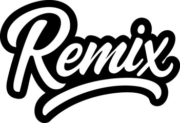 remix logo in black over white
