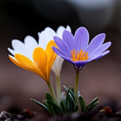 Fototapeta premium A Riot of Colors A colorful feast of the spring garden. Vibrant hues paint a breathtaking springtime landscape a delightful spectacle of blossoming flora.