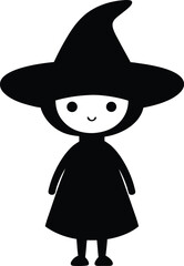 little girl with a hat vector illustration on transparent background