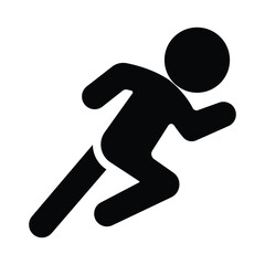 Man fast run icon vector, Running sport person silhouette icons. Fast run vector, logo, sign and symbol. player running sign. Man run vector illustration.	