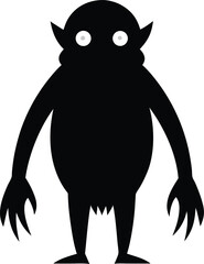 Halloween monster silhouette black vector