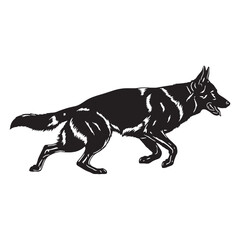 Presenting a standard German Shepherd digital black vector, easy to use and adapt - German Shepherd silhouette - German Shepherd Vector - Silhouette of German Shepherd - dog vector

