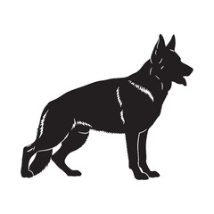 Showcasing a noble German Shepherd digital black form, impactful for any design - German Shepherd silhouette - German Shepherd Vector - Silhouette of German Shepherd - dog vector

