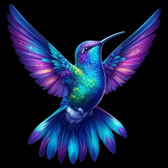 Obraz premium A painting of beautiful wildlife on a background of luminous shades and intricate details.