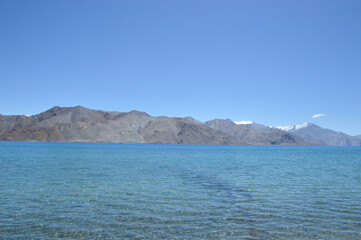 Pangong Tso in Leh, Ladakh is the highest brackish water lakes in the world.