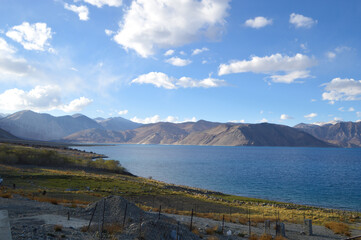 Pangong Tso in Leh, Ladakh is the highest brackish water lakes in the world.