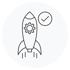 Launch Readliness icon, Ready for Takeoff Ensuring Seamless Launch Execution, From Planning to Launch Mastering Readiness for Success, vector