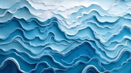 Obraz premium a dynamic wave pattern, showcasing varying shades of blue that create a sense of movement. The layered design evokes the beauty of ocean waves, inspiring tranquility