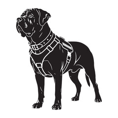 Featuring an artistic Mastiff digital black profile, with a striking aesthetic - Mastiff silhouette - Mastiff Vector - Silhouette of Mastiff - dog silhouette

