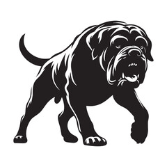 Showcasing a noble Mastiff digital black form, impactful for any design - Mastiff silhouette - Mastiff Vector - Silhouette of Mastiff - dog vector

