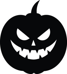 Halloween pumpkin head  vector illustration on transparent background
