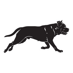 Powerful Mastiff digital black vector - Mastiff silhouette - Mastiff Vector - Silhouette of Mastiff - dog silhouette

