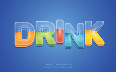 Fresh Drink 3d editable text style effect	
