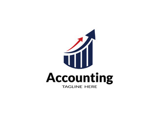Fototapeta premium Financial Growth Logo with Bar Chart and Up Arrow Vector for Business, Investment, Accounting, Marketing, and Corporate Success