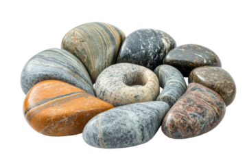 Polished river stones collection nature geology petrology mineralogy zen spa decor meditation black