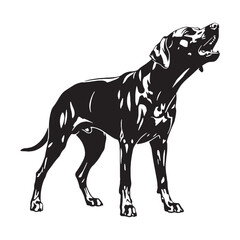 Noble Rhodesian Ridgeback digital black form - Rhodesian Ridgeback silhouette - Rhodesian Ridgeback Vector - Silhouette of Rhodesian Ridgeback - dog vector

