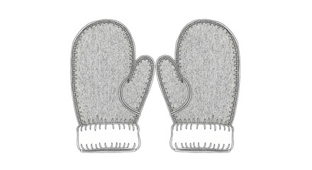 Isolated Pair of Mittens