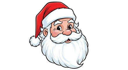 Isolated Santa Claus Head Cartoon on White Background