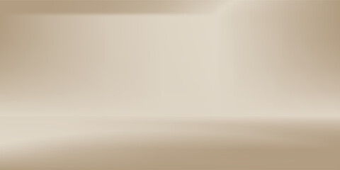 Beige Studio Room Wall Background with Light, Shadow on Table, Light Brown Background for Spring, Summer Product Presentation, Empty 3D Display Room