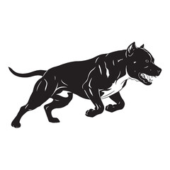 Fototapeta premium Delivering a well-defined Pitbull digital black image, with sharp, recognizable lines - Pitbull silhouette - Pitbull Vector - Silhouette of Pitbull - dog vector