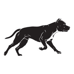 An artistic Pitbull digital black profile, with a minimalist yet striking aesthetic - Pitbull silhouette - Pitbull Vector - Silhouette of Pitbull - dog silhouette

