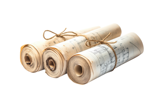 Architecture Plans Vintage Rolls Blueprint Design Projects Engineering Sketches Black Background