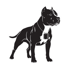 Showcasing a Pitbull digital black form, simple yet impactful for designs - Pitbull silhouette - Pitbull Vector - Silhouette of Pitbull - dog vector

