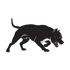 Displaying a Pitbull digital black silhouette, reflecting its confident disposition - Pitbull silhouette - Pitbull Vector - Silhouette of Pitbull - dog silhouette

