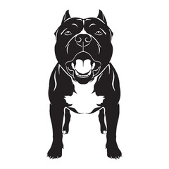A strong Pitbull digital black vector, perfect for artistic projects - Pitbull silhouette - Pitbull Vector - Silhouette of Pitbull - dog silhouette

