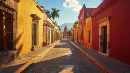 Fototapeta premium Colorful street in a historic town