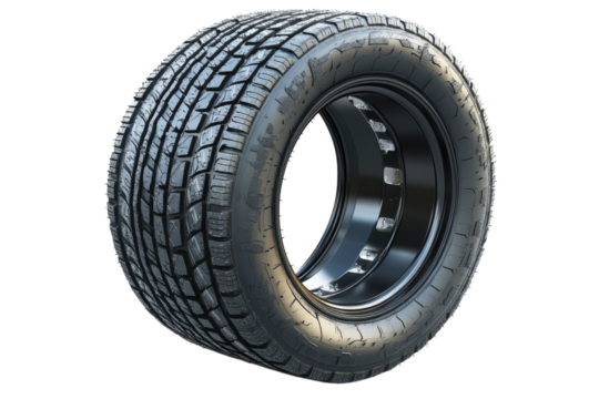 High Performance Tire Showcase Car Truck Vehicle Radial Tire on Black Background for Enhanced Grip
