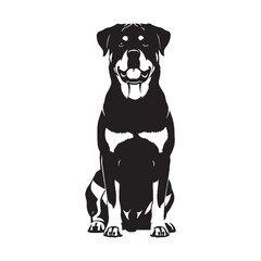 A proud Rottweiler digital black image, an elegant graphic resource for projects - Rottweiler silhouette - Rottweiler Vector - Silhouette of Rottweiler - dog silhouette

