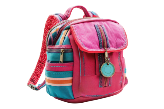 Colorful backpack kids fashion accessory with zipper Stylish school supplies and trendy travel gear