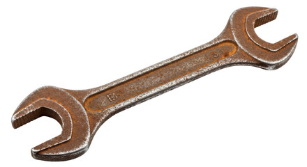 Isolated Old Rusty Wrench