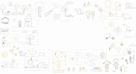 Obraz premium Line art illustration. A drawing style design with line art, simple and minimalist elements to create a versatile background. 