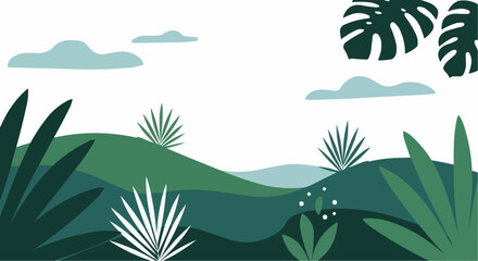 An artistic nature landscape in a peaceful illustration style. 